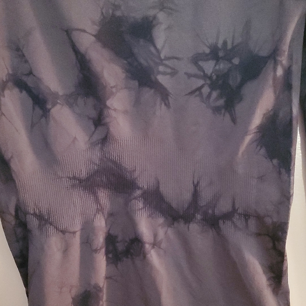 Zella Dark Blue Tie-Dye Long Sleeve Yoga Shirt Spandax - Picture 7 of 9